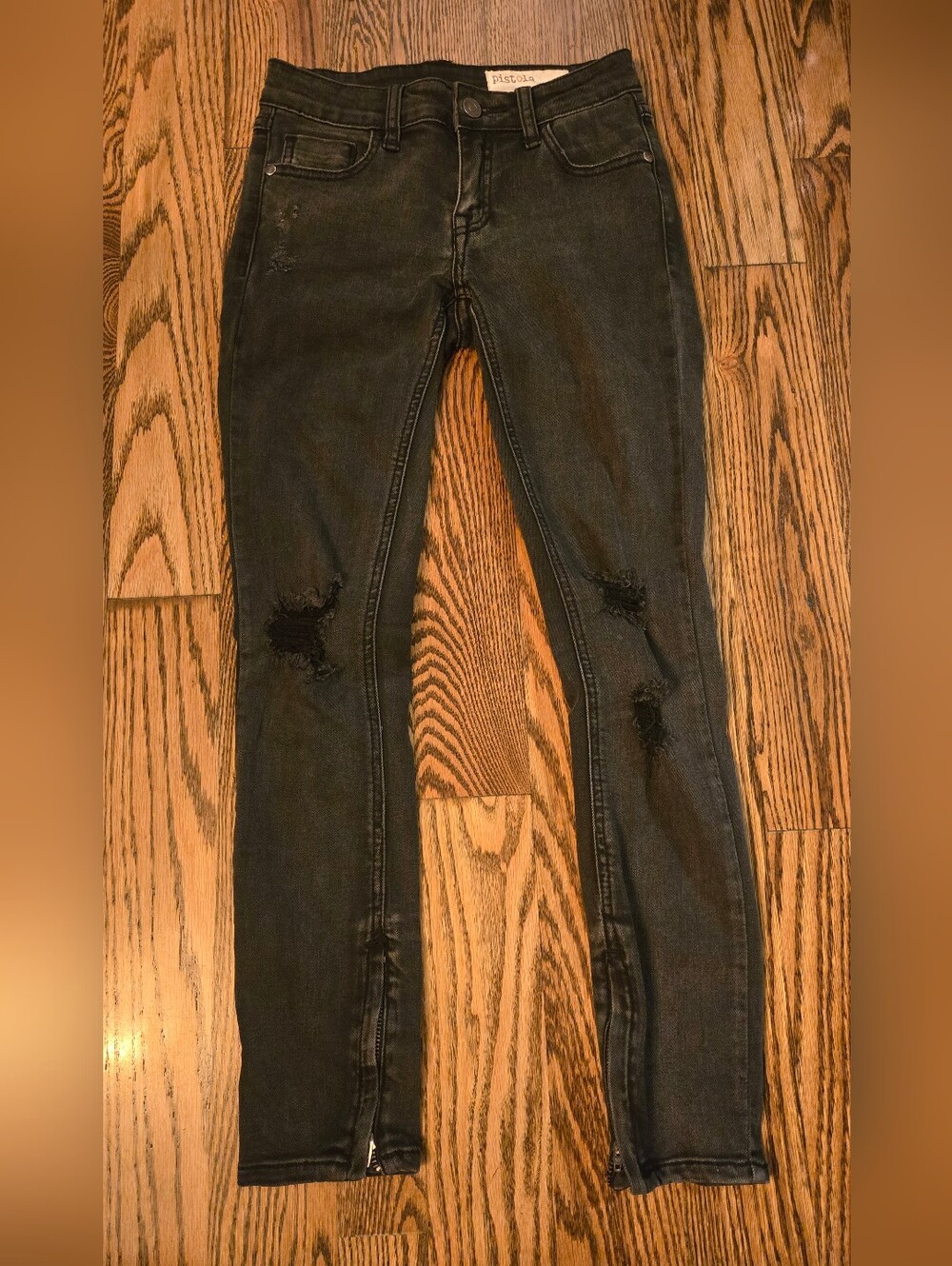 Pistola Women’s Distressed Black Skinny Jeans